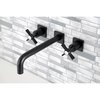 Kingston Brass KS6020ZX Wall Mount Tub Faucet, Matte Black KS6020ZX